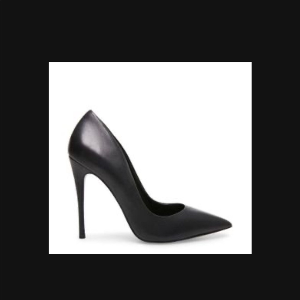 NEW Steve Madden - Daisie Black Leather Stiletto Heels - 5.5